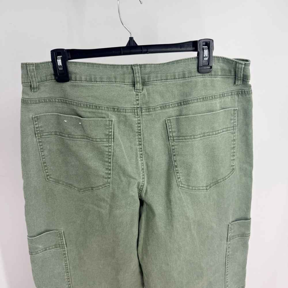 D.jeans Women Sage Green Wide Leg Cargo Pants 16 Utility Streetwear Casual - Picture 6 of 7